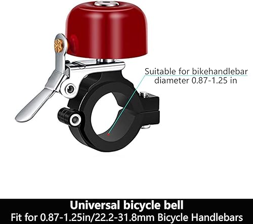 Miniatura 19 de Greallthy Bike Bell Classic Brass Bicycle Bell,Bike Bells for Adults Kids,Loud Sound Bells Fit for 0.87-1.25in/22.2-31.8mm Bicycle Handlebars,Road