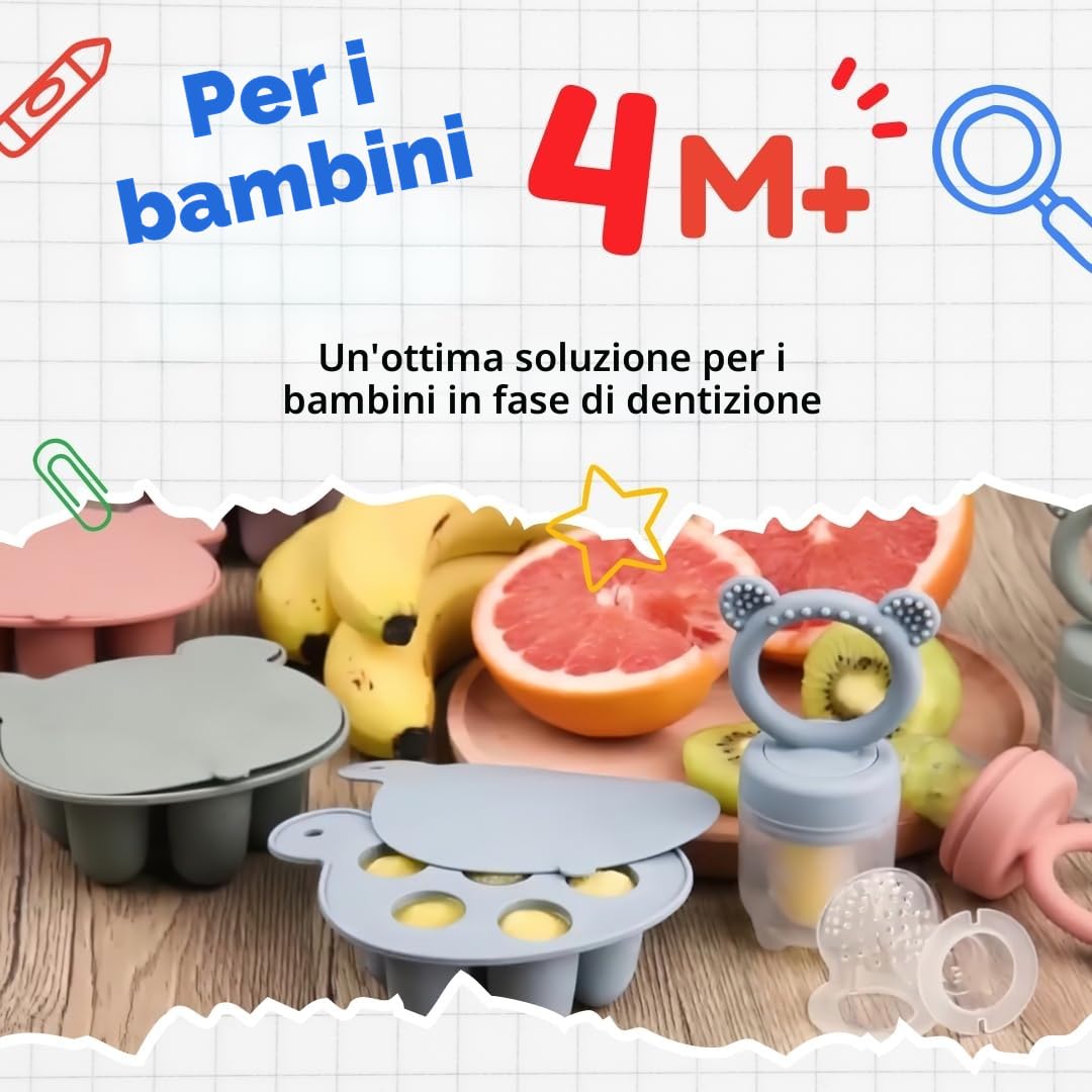 Ciuccio Mam Frutta 4M+ Stampo per Ghiaccioli al Latte Materno Silicone Morbido Senza BPA