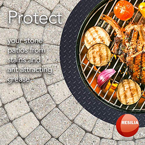 RESILIA - Round Under Grill Mat - Black Diamond Plate, Large 36-inch Diameter, for Outdoor Use