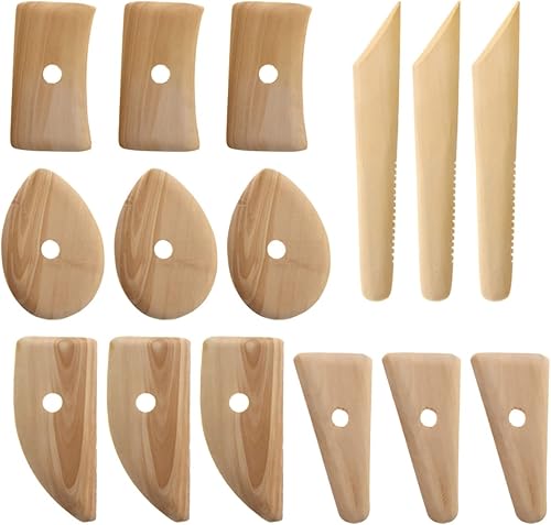 Herramientas para costillas de cerámica, 15 piezas de madera de perfil, kit de herramientas de costillas para recortar cerámica, herramientas para disponible en Yaxa Guatemala