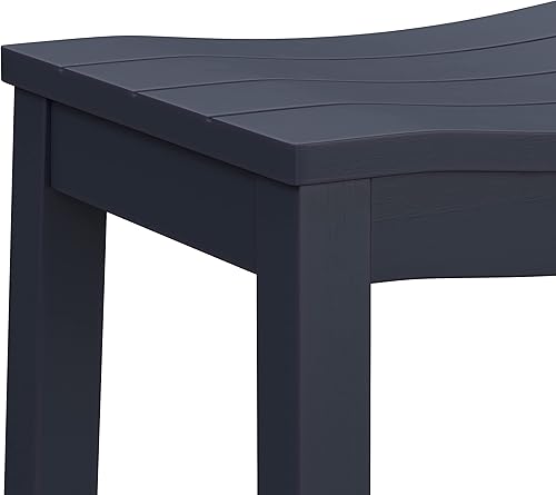 Miniatura 60 de Hillsdale Fiddler Taburete de madera sin respaldo con asiento estilo silla de montar, gris envejecido gris (Aged Gray),marino,Negro -,Blanco