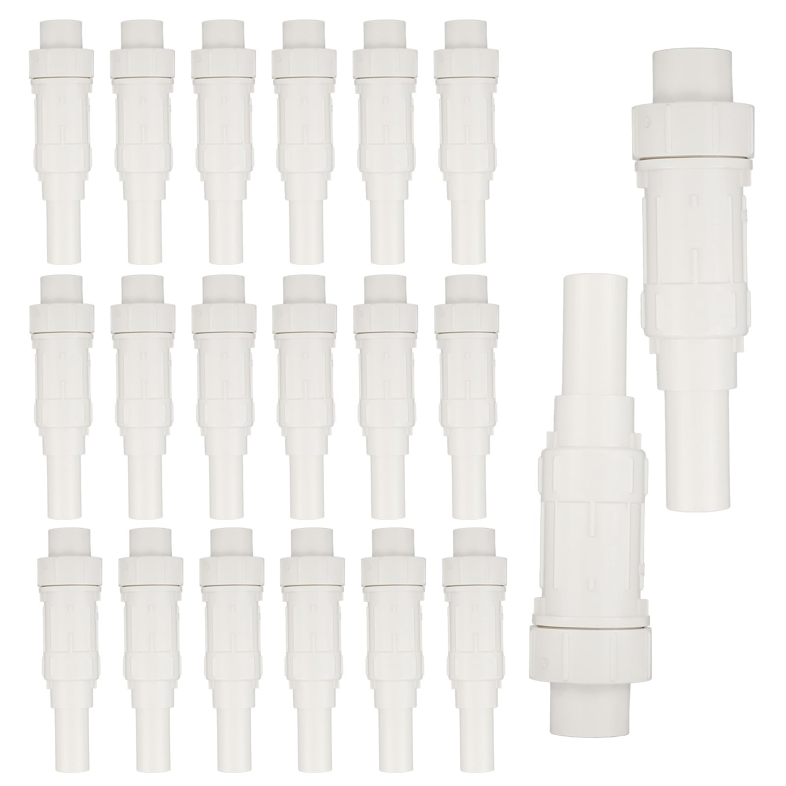 EFIELD - Acoplamiento de reparación de expansión de PVC de 1/2 pulgada (20 unidades) para tuberías rotas o agrietadas, horario 40, color blanco