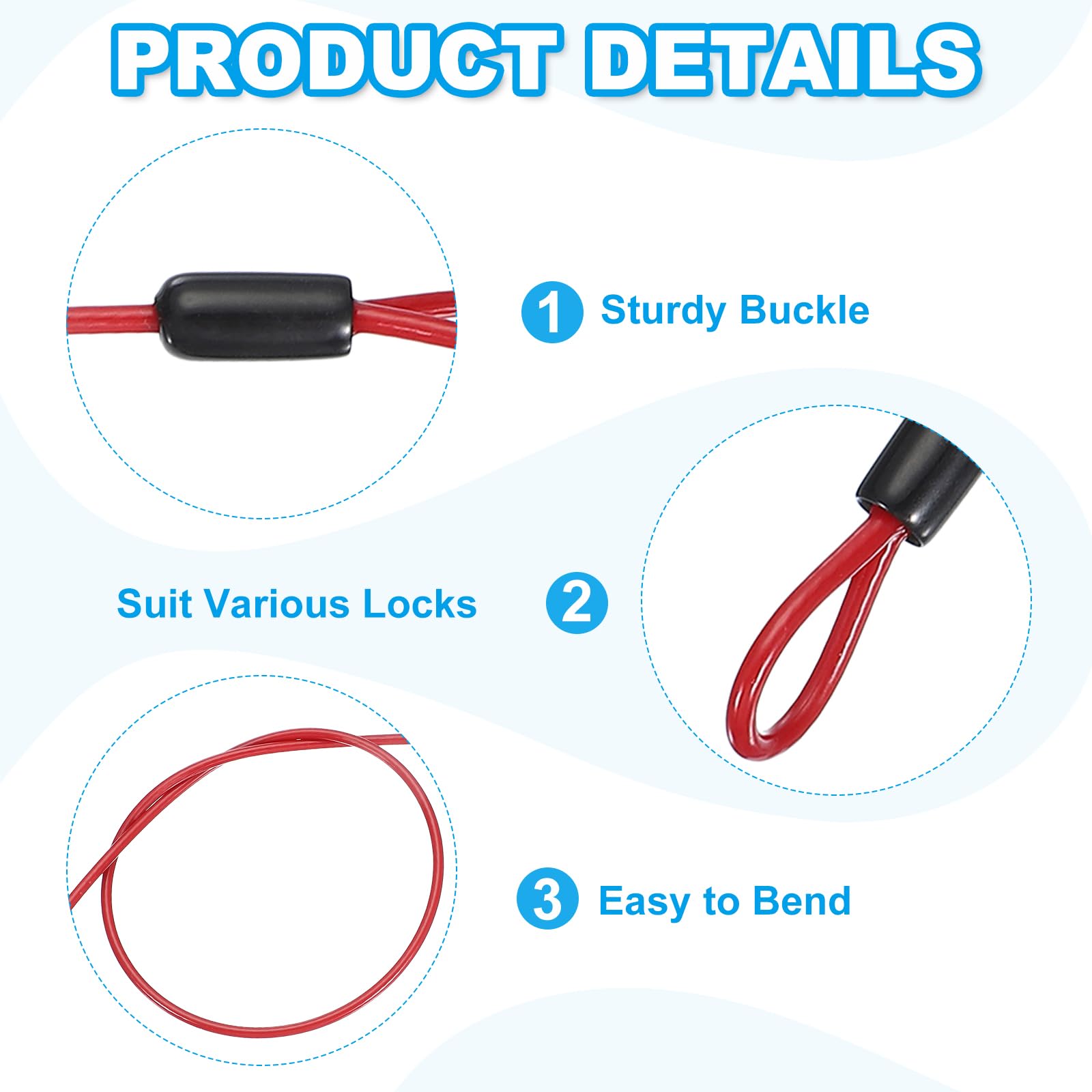 PATIKIL 5/32" Dia Vinyl Coated Stainless Steel Cable with Loops - Image 3
