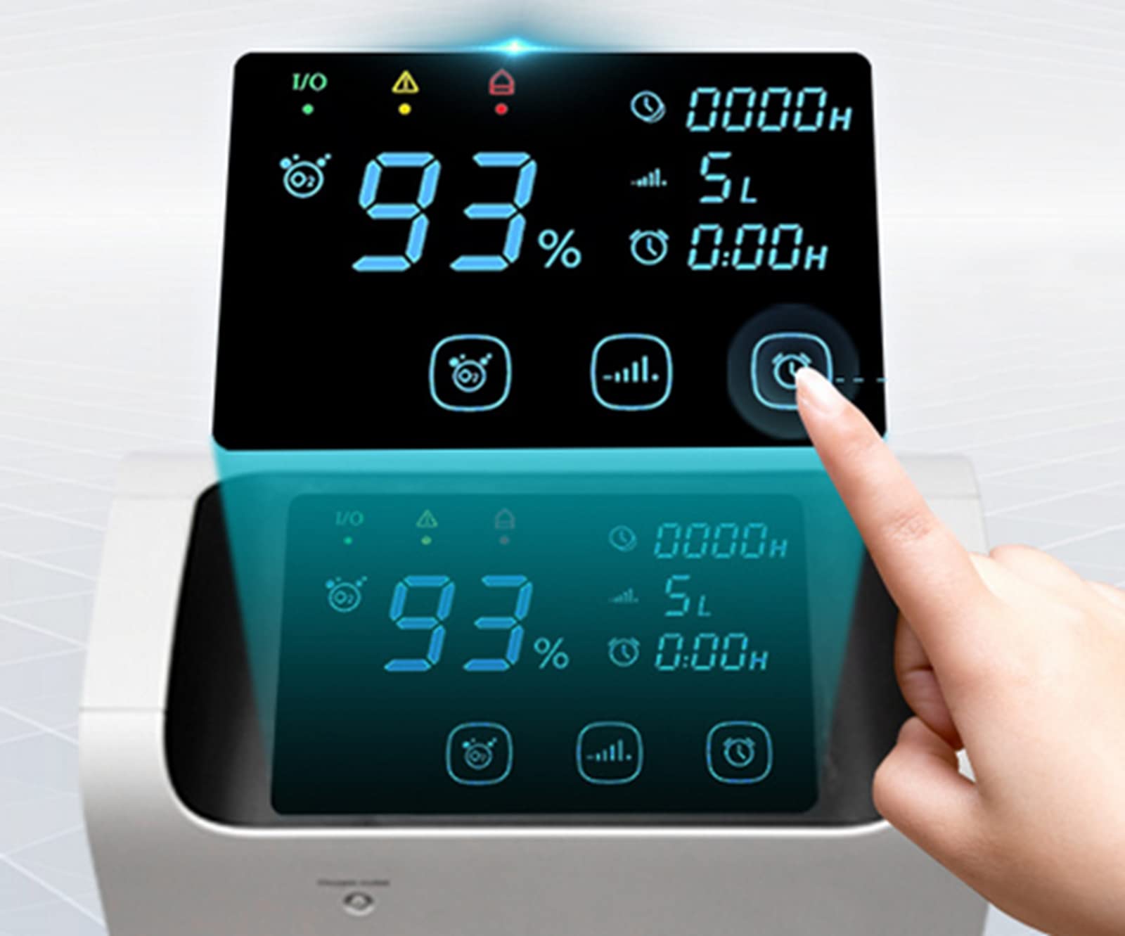 Concentratore Generatore di Ossigeno Medico,Concentratore Generatore di Ossigeno Ossigeno Regolabile dal 93% al 96% con Ruota Universale a 360°per Assistenza Domiciliare e Ospedaliera,5L/min,OG6