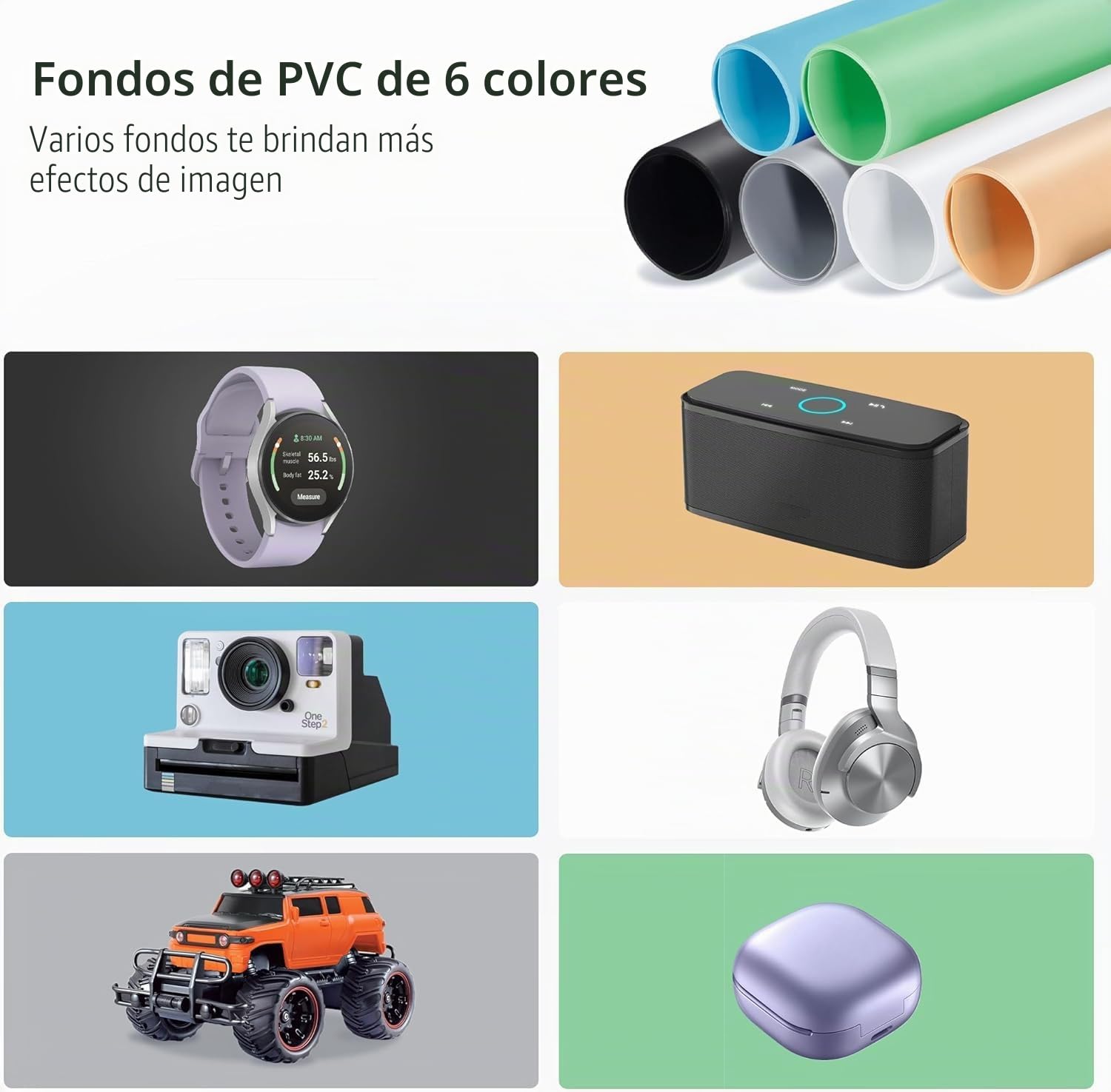 RALENO Caja de Luz 40x30x30cm Portátil para Fotos, Set de Estudio con 6 Fondos (CRI>95, 24W, Brillo Ajustable) para Productos, Joyería, Relojes, Cosméticos