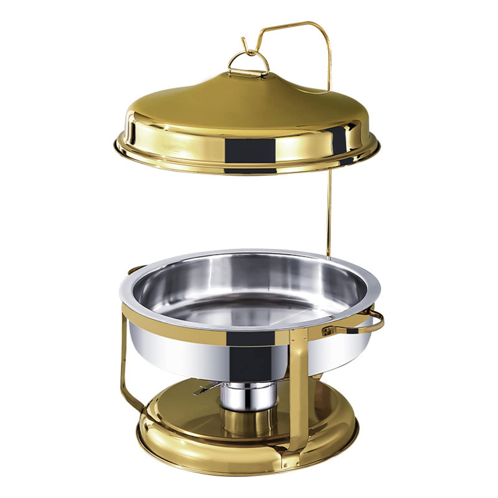 JKJZSALJ Chafing Dish Buffet Set With Hanger For Parties - Water Trays & Food Pans Included - Stainless Steel Serving Kit,Gold,9L
