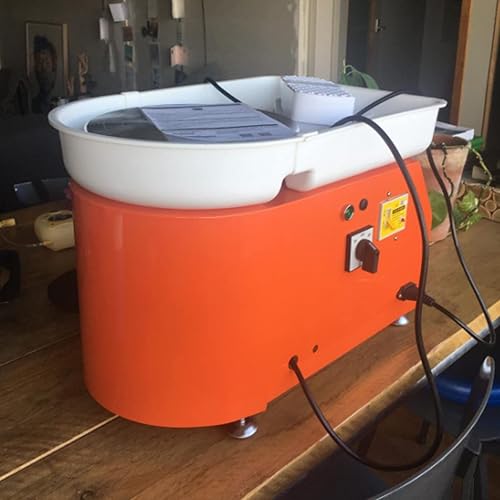 Miniatura 5 de HighFree Máquina eléctrica de rueda de cerámica de 9.8 in con lavabo lavable desmontable, pedales de pie y herramientas de escultura de arcilla