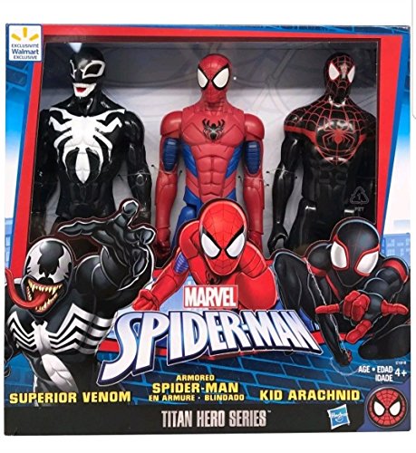 Marvel Titan Hero Series 3 set: Kid Arachnid, Superior Venom, Spider-man