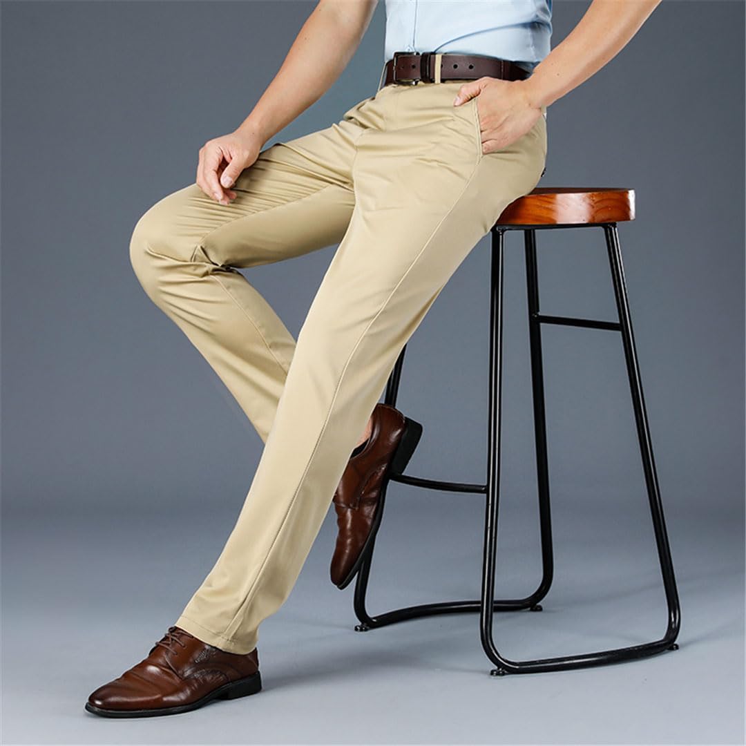 Vogrtcc Pantaloni da Abito Dritti da Uomo Pantaloni Sottili da Lavoro