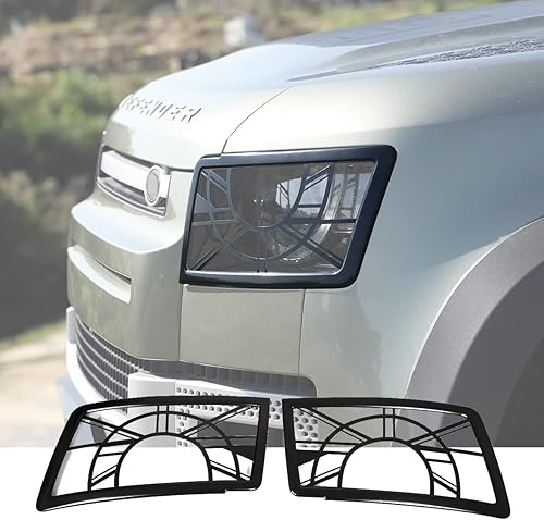 Para Land Rover Defender 90 110 2020-2022 de metal para faros delanteros de automóvil, accesorios de protección de red (estilo A - pantalla de faros