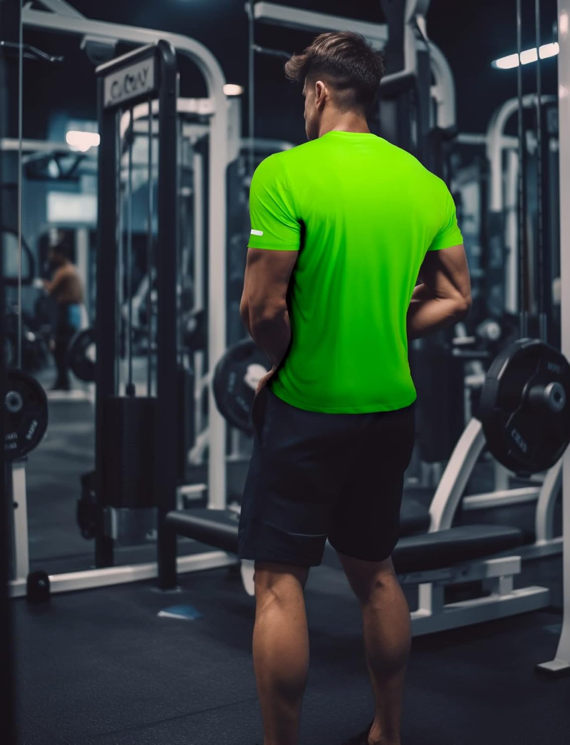 Mens Workout Shirts Fitted, Quick Dry Gym Tshirts Running Athletic Top Moisture Wicking Tee - Image 5