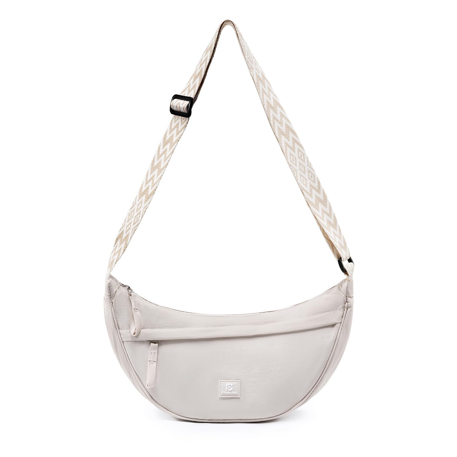 Pomelo Best Nylon Crescent Crossbody Bag for Women and Men Lightweight Dumpling Bag with Adjustable Strap Half Moon