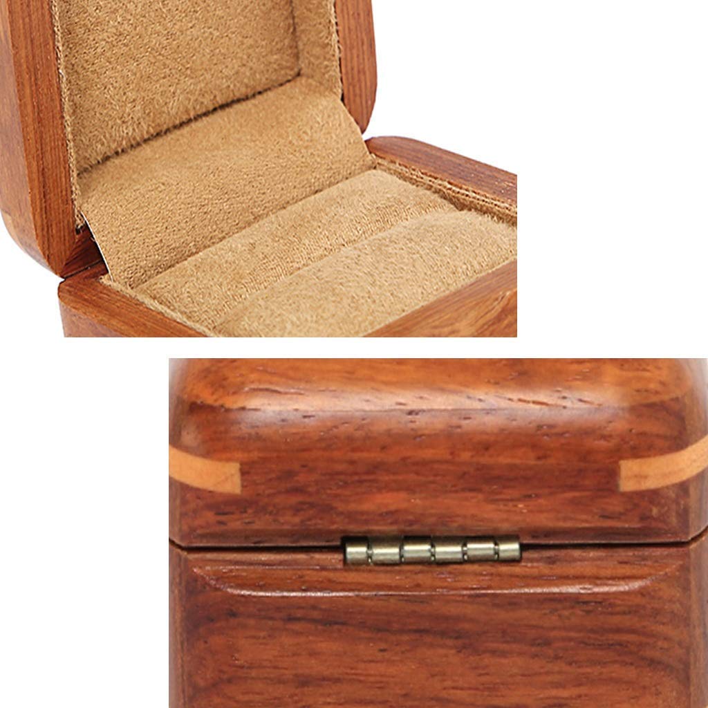 MUSUMI Scatola/Confezione Regalo in Legno per Fidanzamento, Matrimonio, Velluto (A)