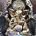 Golden Ganesha Lotus Fountain – 12-inch Indoor/Outdoor Water Feature with LED Crystal Ball, Plastic & Resin Décor (B)