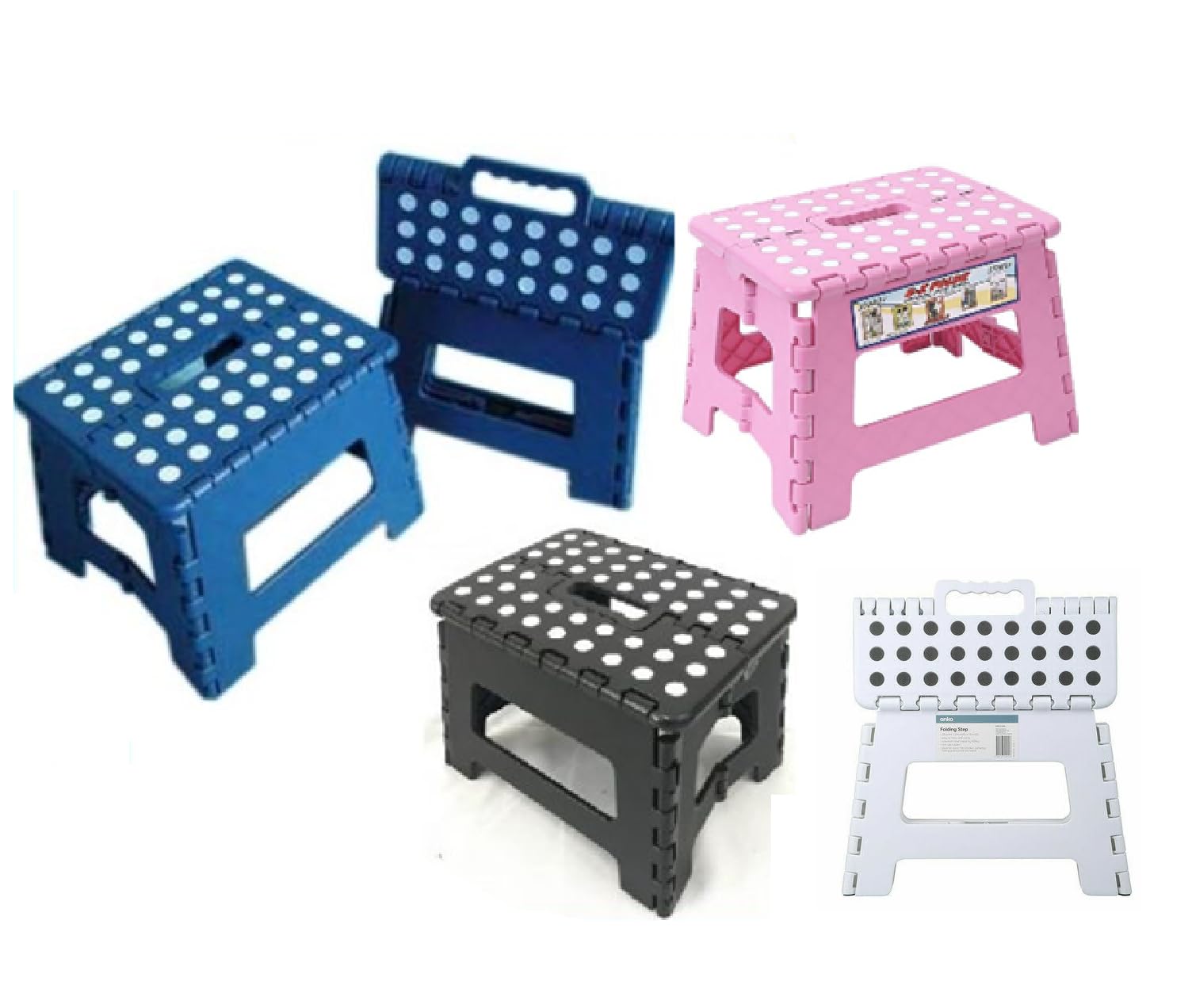1x Plastic Folding Stool Step Portable Chair Store Flat Outdoor Camping ...