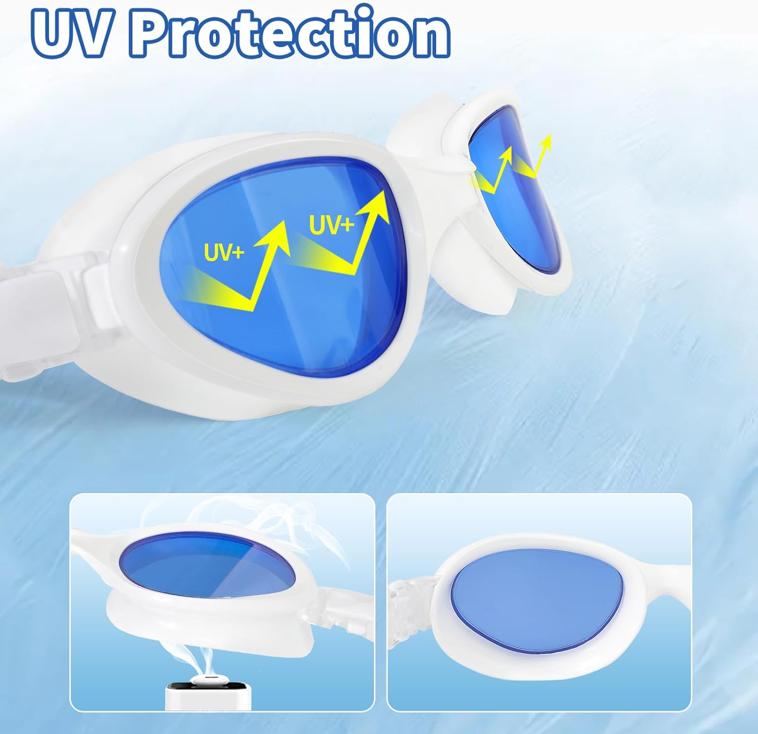 LANTING Gafas De Natación,Antivaho Gafas,Premium Cómodo Gafas De Natación Tapones Para Los Oídos