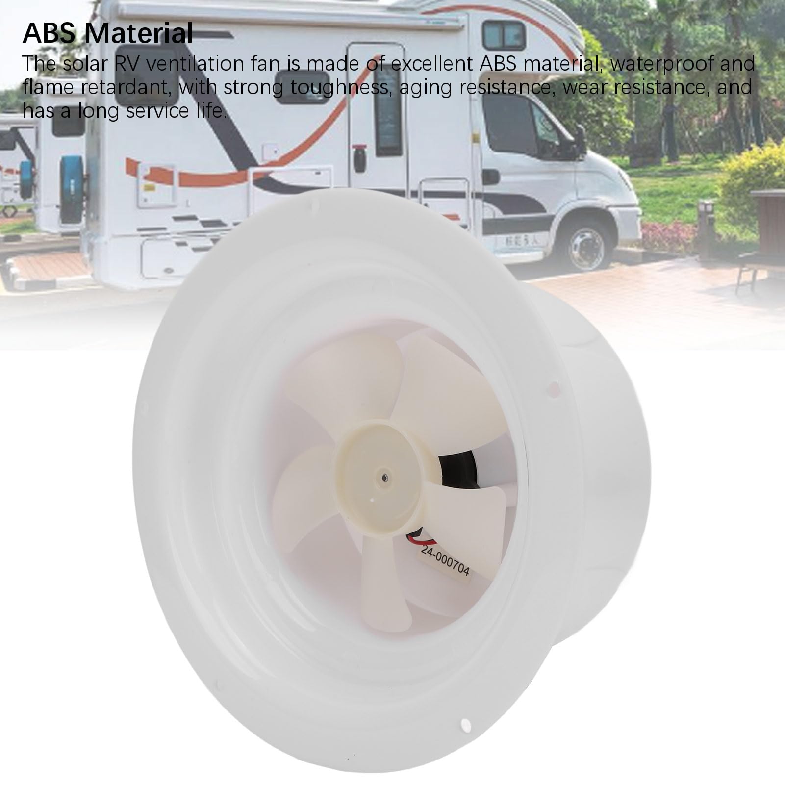 Ventilador de ventilación con energía solar ABS Equipo de ventilación de techo Extractor de aire de techo Accesorios de circulación de refrigeración para autocaravana RV Barco