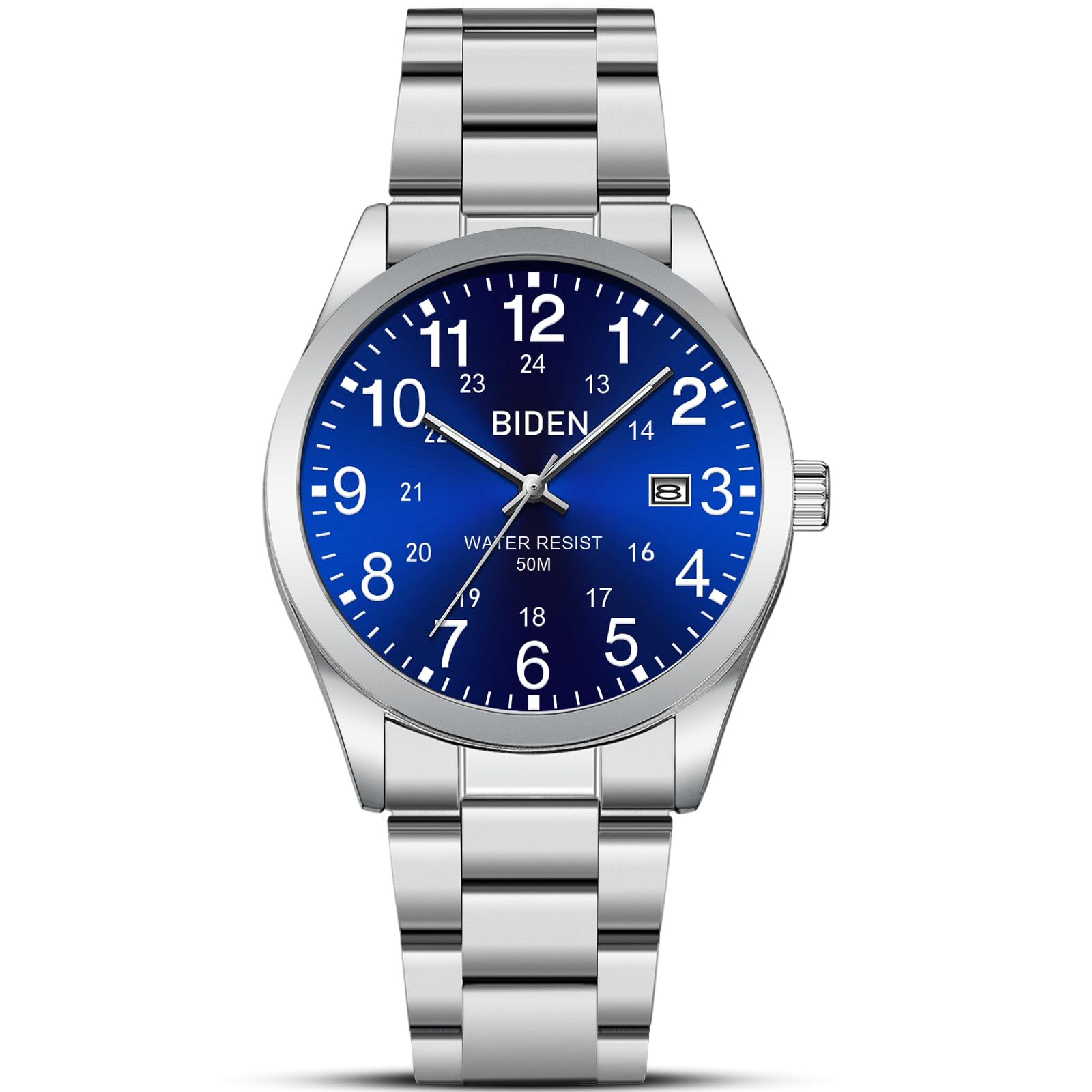 LN LENQIN Herren Uhr Edelstahl Uhren Herren Analog Quarz Armbanduhr 30M wasserdichte Mode Casual Uhr für Männer
