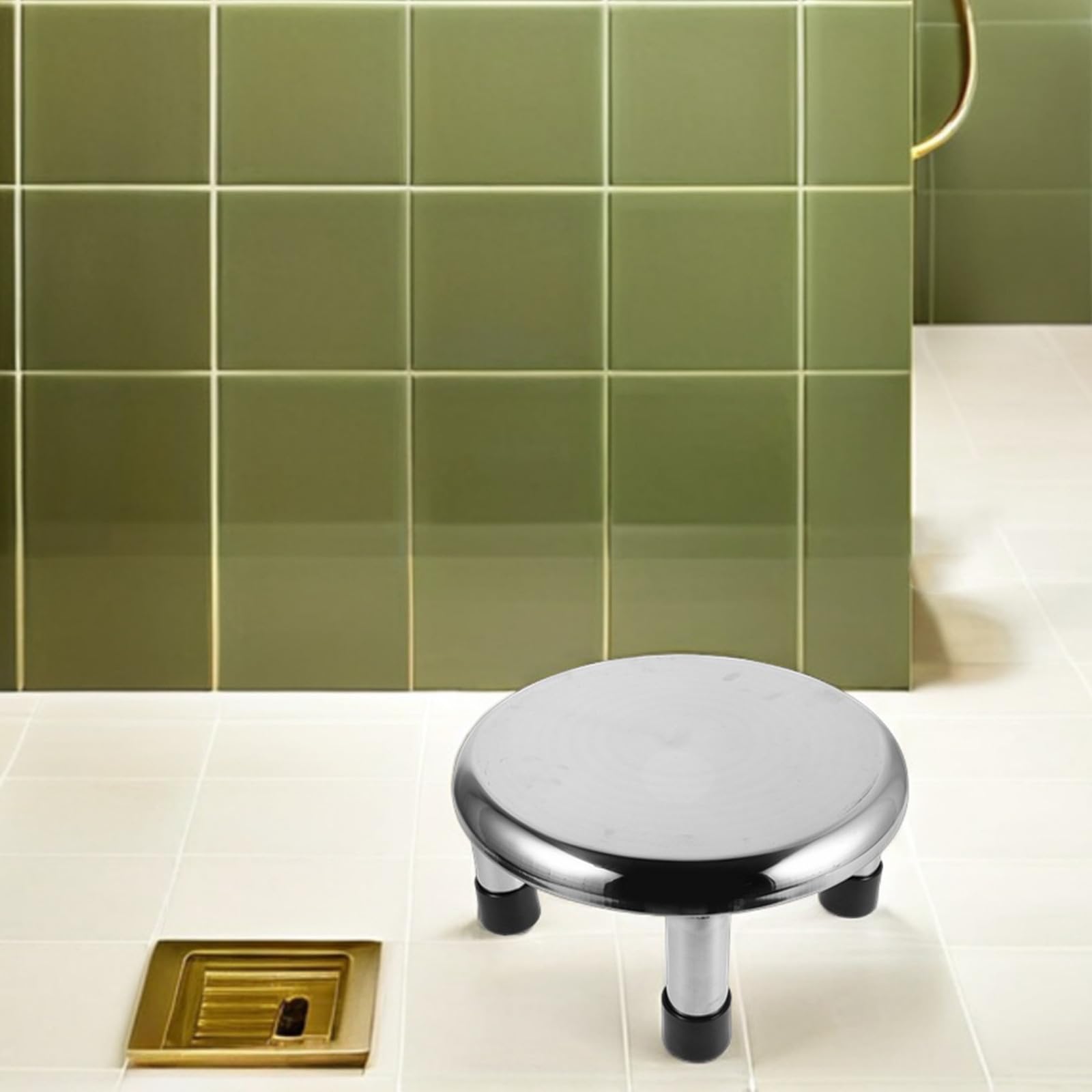 Taburete de Ducha Pequeño de Acero Inoxidable Antideslizante