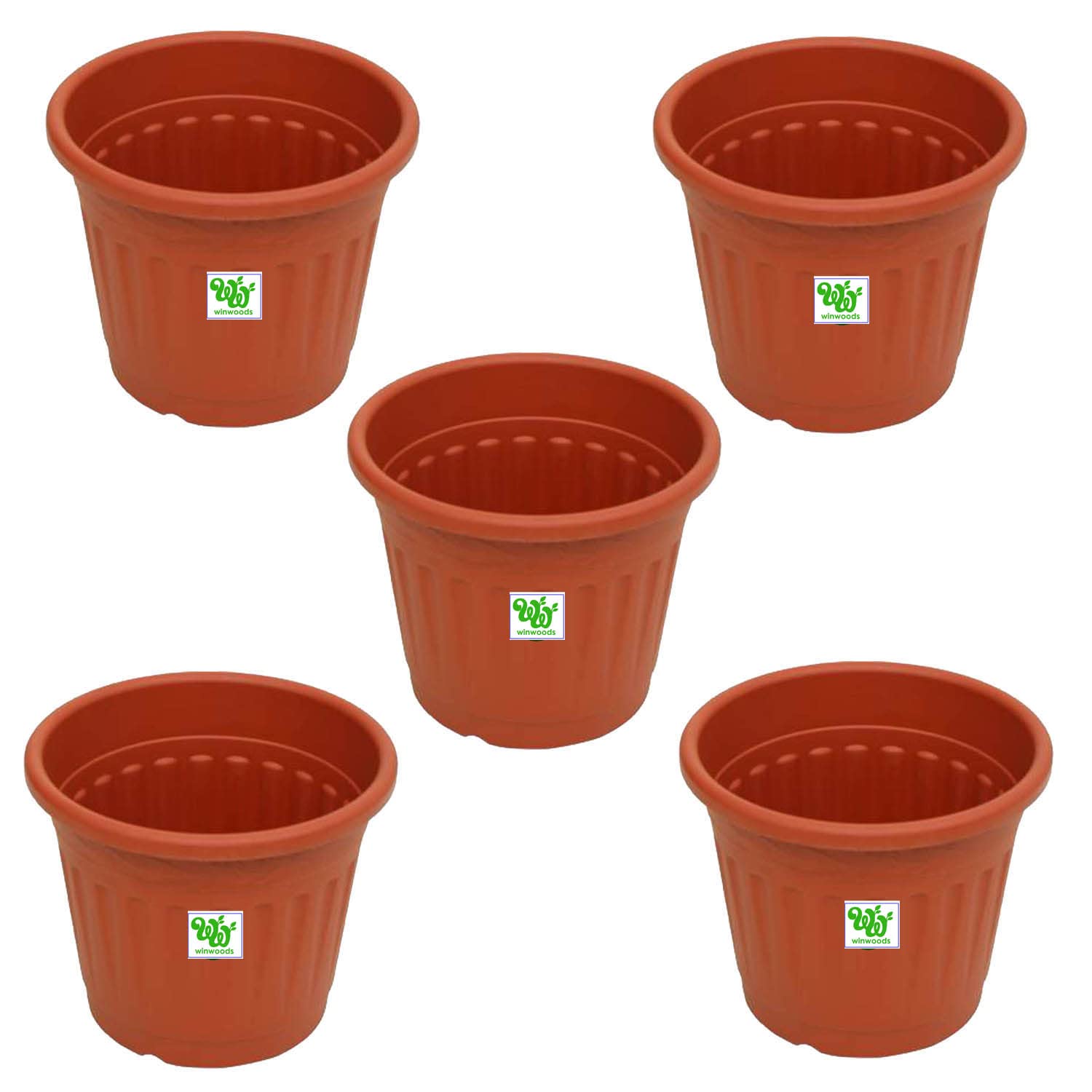 WINWOODSAGRI 12 INCH Flower Pot Terracotta Color/Planter/Plant Container/gamla Pack of 5 (B0B15NS4VB) Amazon Price History, Amazon Price Tracker