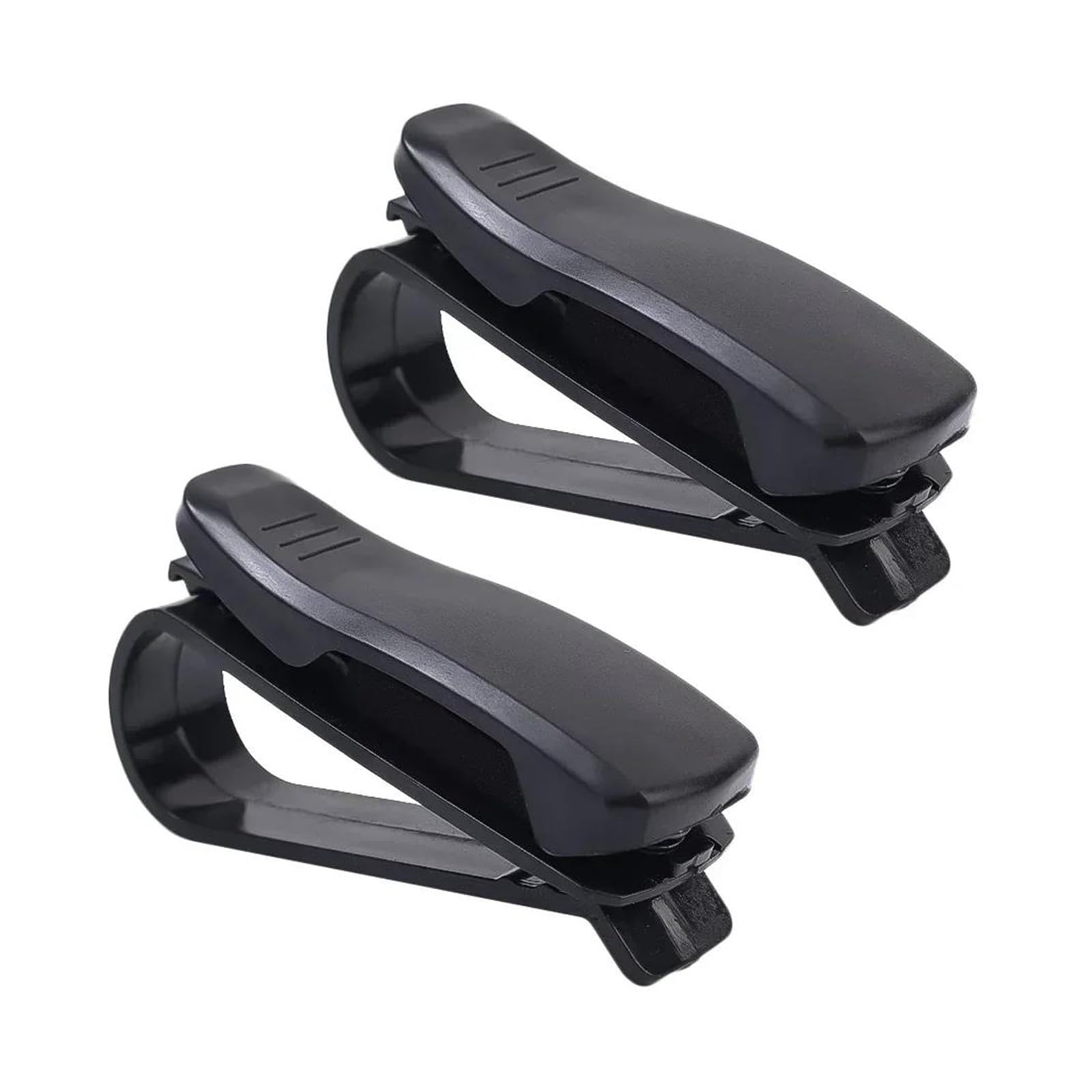 Cuero Pare Portagafas de Coche Estuche UN&IVE&RSAL para gafas de sol con clip para visera de coche(2pcs black)