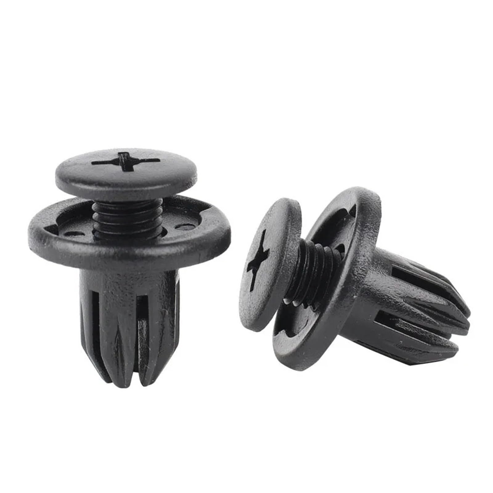 FDCSKINX Car Hole Plastic Rivets Fastener Push Clip 8mm Black Bumper Door Trim Panel Retainer Accessories(100PCS)