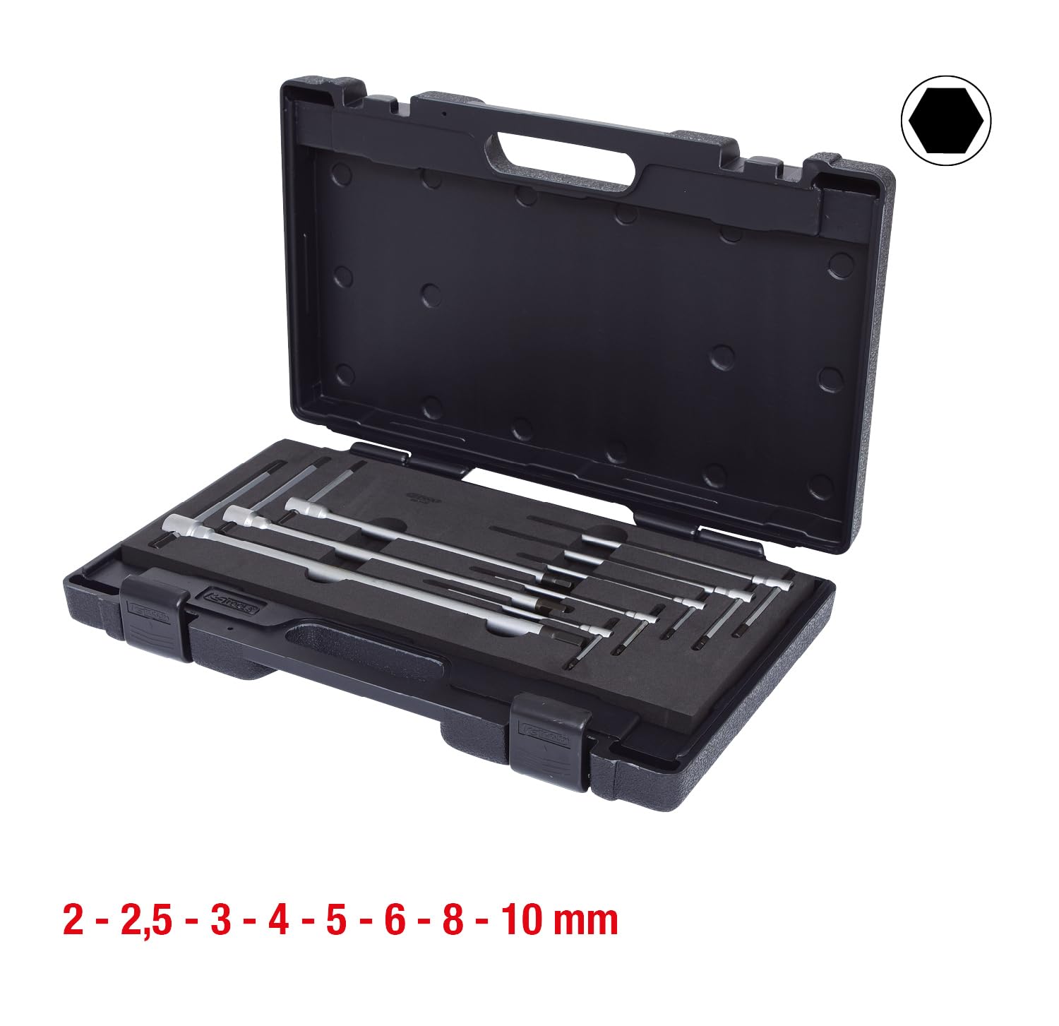 KS Tools 158.5100 Zestaw 3-kierunkowych kluczy imbusowychz uchwytem T 8-szt