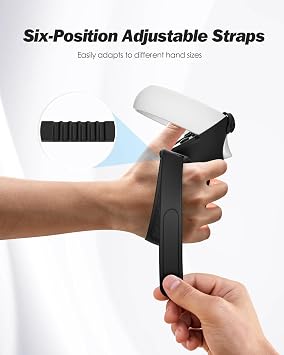 SUPERUS Comfort Controller Grips Cover Compatible with Meta Quest 2 Accessories - All-Silicone Construction, Controller Grips for Oculus Quest 2 with Adjustable Knuckle Straps Protector