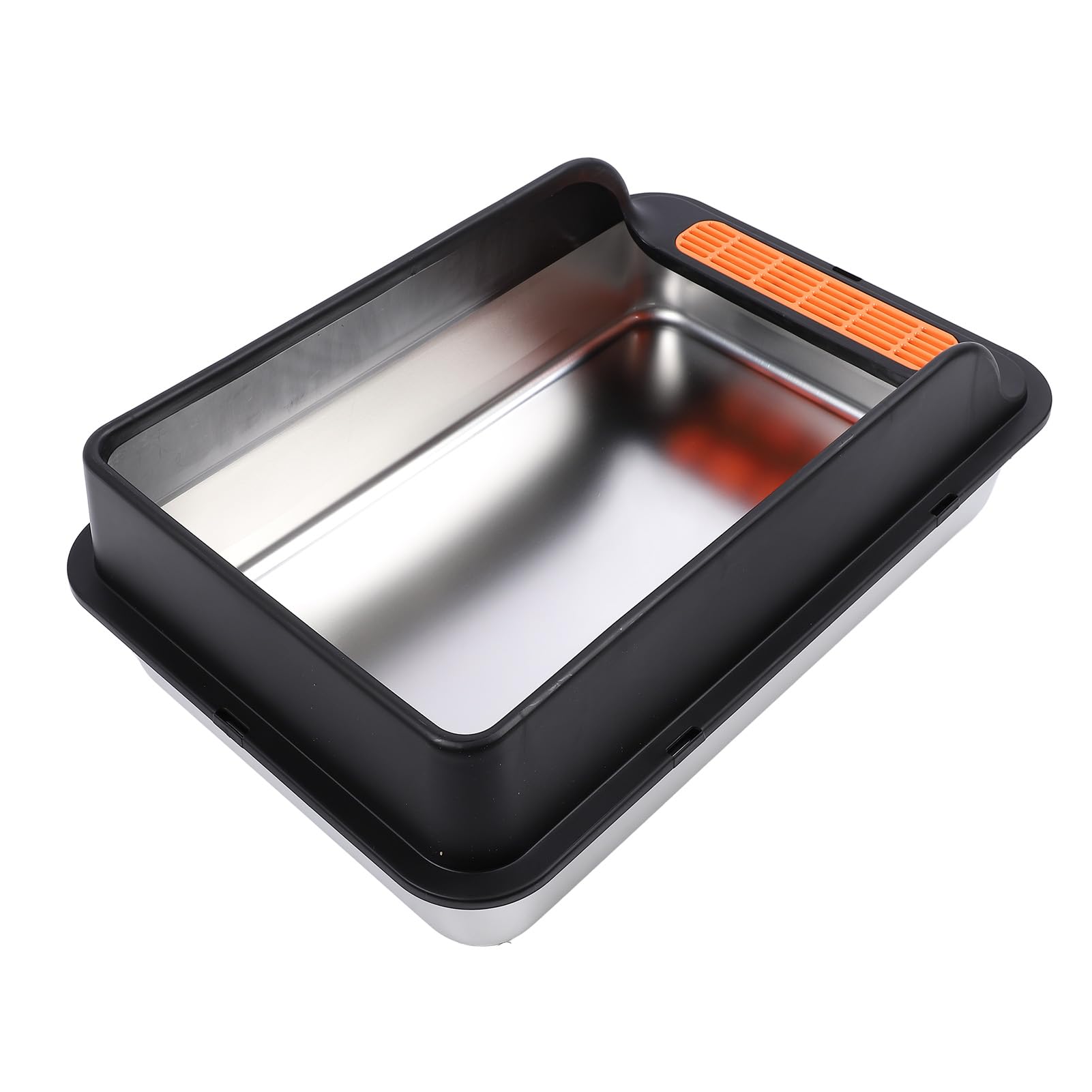 Arenero para Gatos, arenero Grande de Metal, Caja de de Acero Inoxidable, a Prueba de Salpicaduras, Caja de de Alta Cara con Filtro de Pedal para Gatos domésticos (L (4,43 x 5,41