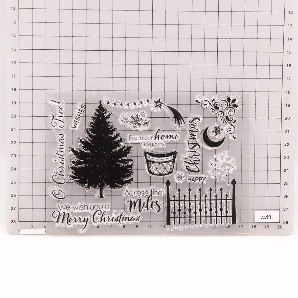Merry Christmas Kaarsen Huis Vrede Kerst Decors Bladeren Clear Stempels voor Kerstkaarten Maken Decoratie en Scrapbooking Rubber Stempels voor Craft