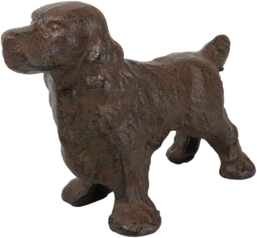 Ebros Gift Rustic Cast Iron Metal Whimsical Cocker Spaniel Puppy Dog Standing Figurine 6.5" Long Pet Pal Dogs Breed Animal Memorial Collectible