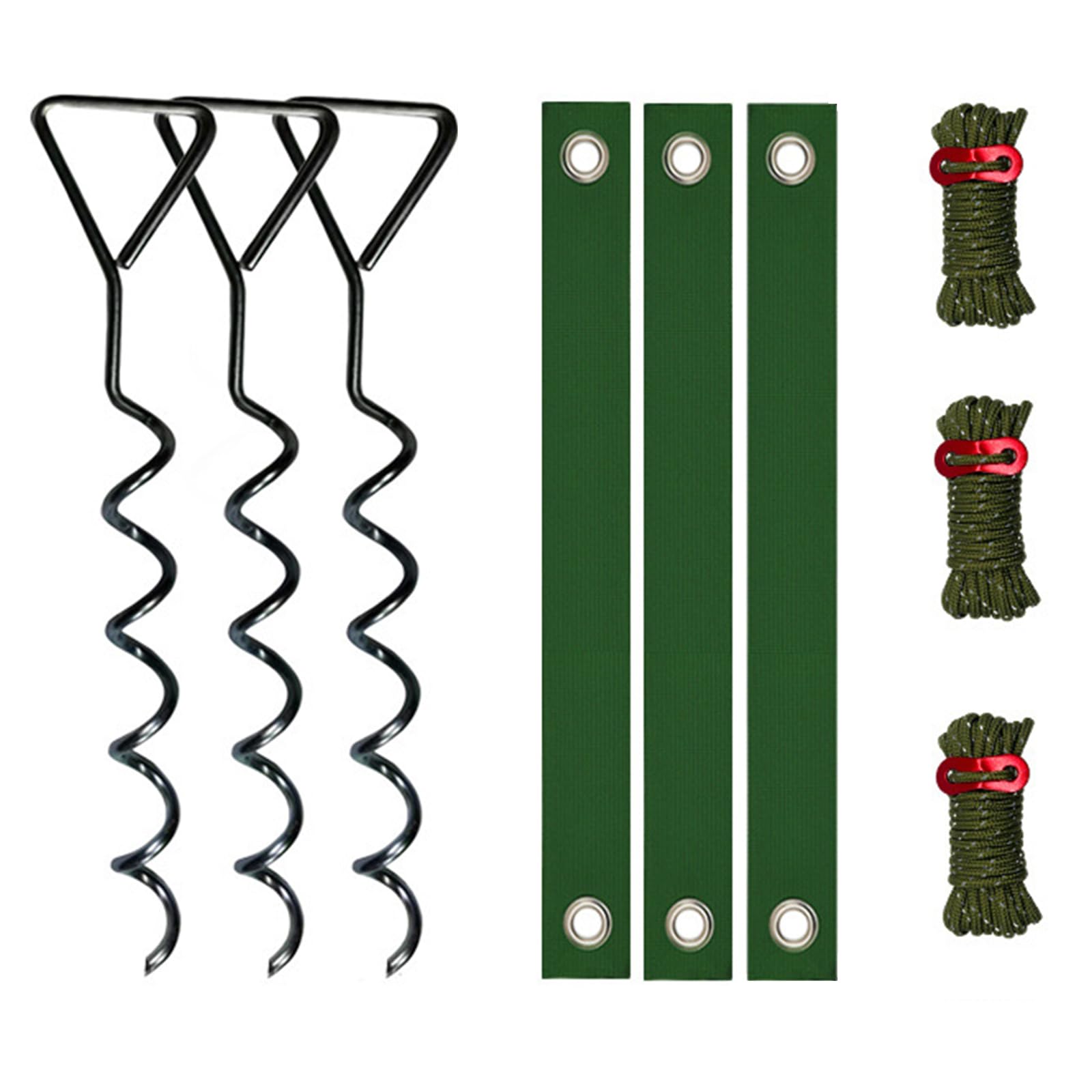 Kaccde Black Duty Iron Coiled Stakes For Outdoor Gardening And Stability Helical Metal Ground Anchors Ideal For Vegetation