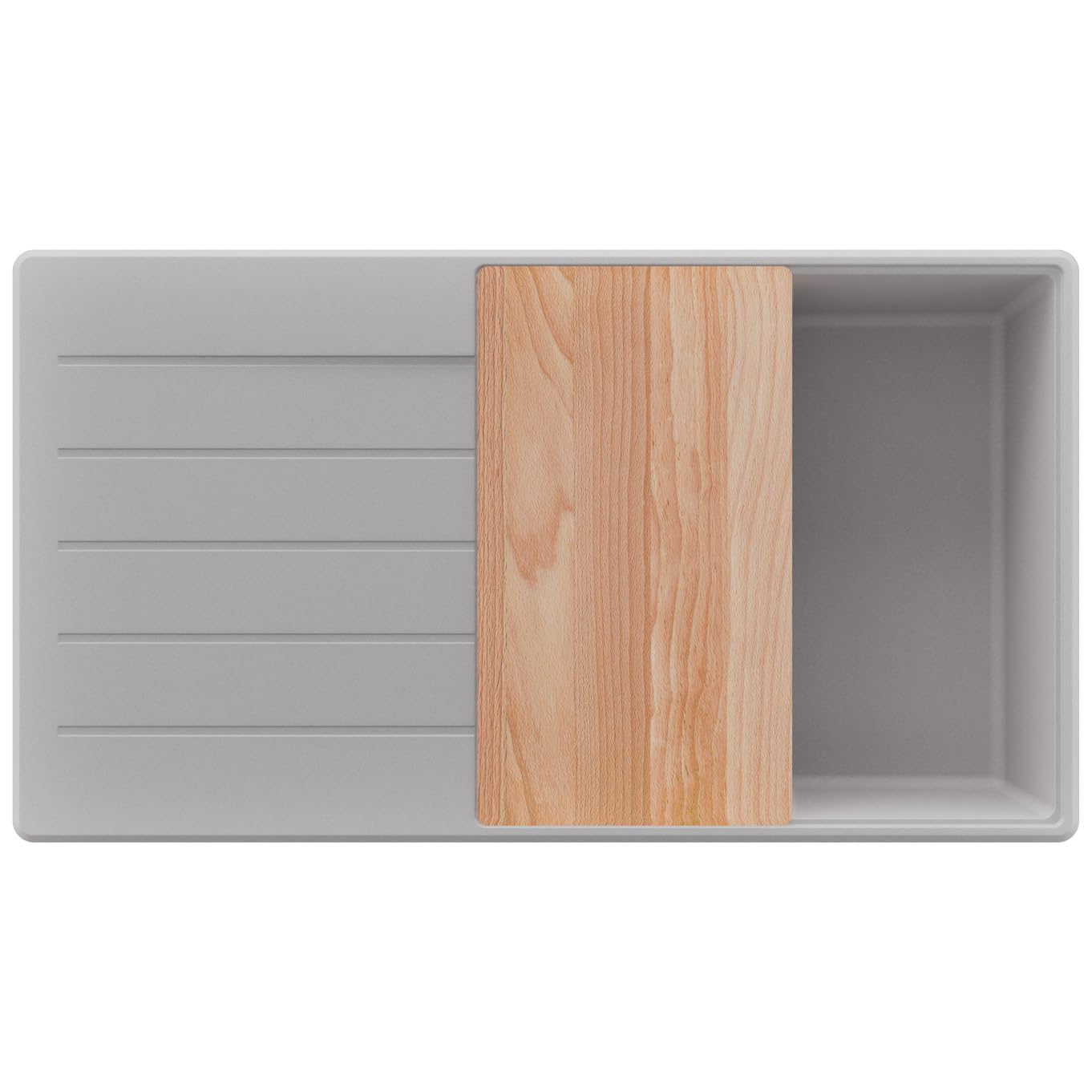 PRIMAGRAN Evier Cuisine en Granit au Meuble 60cm + Kit de Vidage, 90x50cm