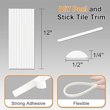 STICKGOO Subway Tile Peel and Stick Backsplash, Dolomite Kitchen Backsplash & 12 Tile Edge Trim
