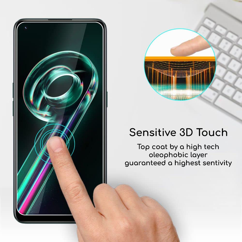 Protettore Schermo 5D Vetro Temperato Full Glue Per Realme 9 Pro Plus 5G | Nero | Spessore 0,3 Mm | Copertura Totale