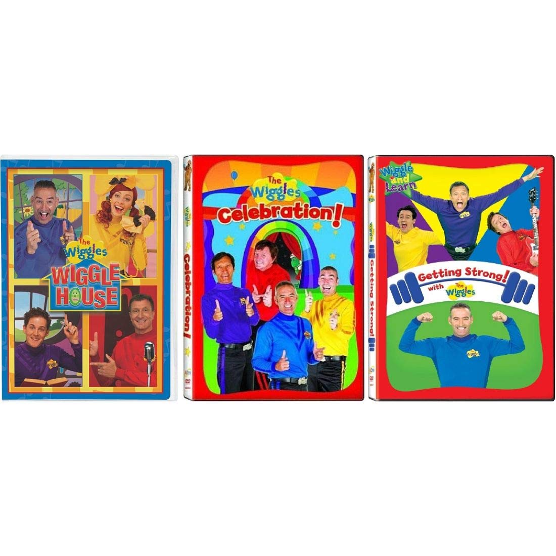 The Wiggles (3 Pack DVD Collection): Wiggle House / Celebration / Getting Strong Starring: Lachlan Gillespie, Simon Pryce, Anthony Field, Murray Cook, Jeff Fatt, Sam Moran (Director:Paul Field)