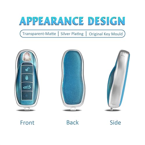 Miniatura 10 de WORCAS Funda protectora inteligente para llavero compatible con Porsche Boxster Turbo Cayenne Panamera Macan Cayman 911 llave inteligente sin llave