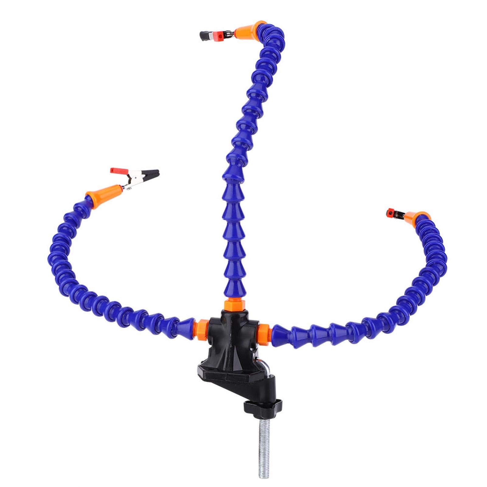 Bordstract Flexible 3 Arms Soldering Holder Helping Hands Soldering Third Hand Tools With 3 Flexible Arms Workshop Helping Station Holder Adjustable Tabletop Clamp Vise Soldering Tool