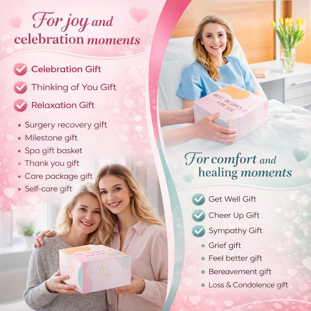 Get Well Soon Care Package for Women, 12 Pcs Deluxe Self-Care Gift Box with Pink Cozy Blanket, Tumbler, Candle & Spa Feel Better Basket – After Surgery, Thinking of You, Encouragement Recovery Gifts - Image 8