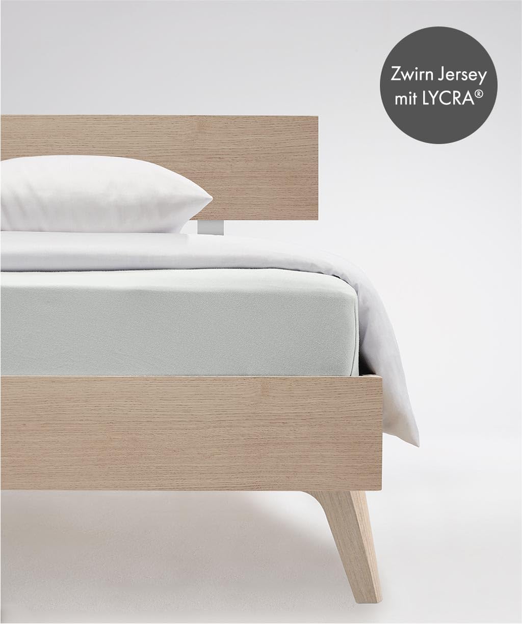 fleuresse Comfort Spannbettlaken (96 % Baumwolle, 4 % Elasthan), mit Rumdumgummizug, Ökotex Standard 100, für Matratzen bis 26 cm Höhe, 140 - 160 x 200 - 220 cm, Weiß