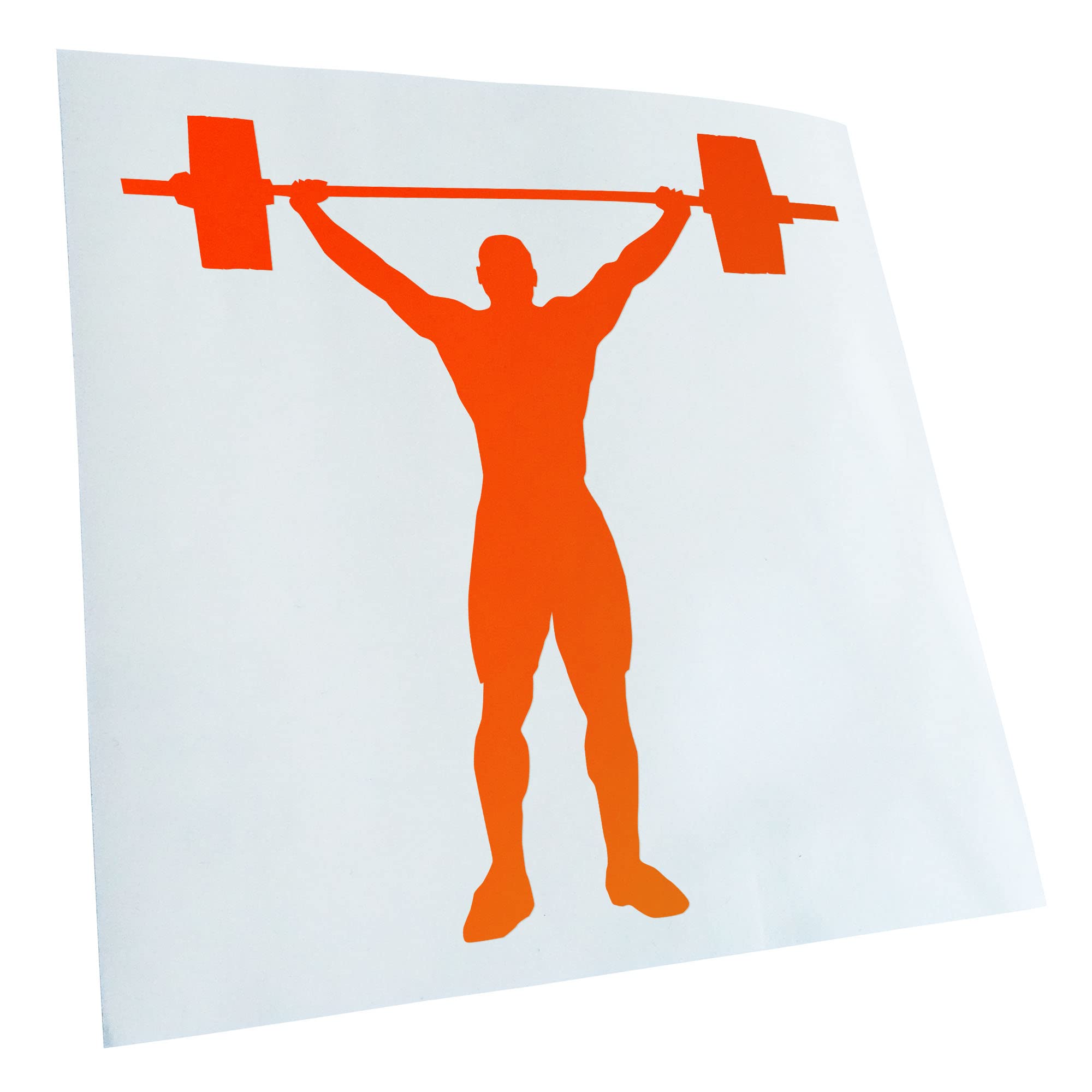 Kiwistar - Car Sticker - Neon Orange - 30 x 30 cm Weightlifting - Rear Window Car Sticker Weatherproof for Car Truck Moped Truck - Sticker Exterior Self-Adhesive Tuning Accessories for Windows