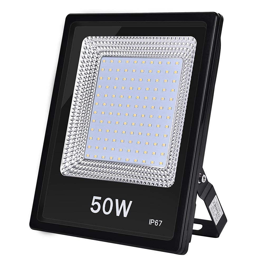 Foco Proyector 50W, IP67 Impermeable, Proyector LED Industrial para Exteriores, 5000LM, Blanco Cálido 2800-3200K, Foco para Jardín, Garaje y Patio