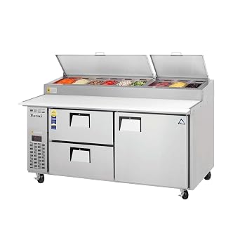 EPPR2-D2 Swing Top Pizza Prep Table 9 Pans, 115v, NSF - 23 cu. ft.