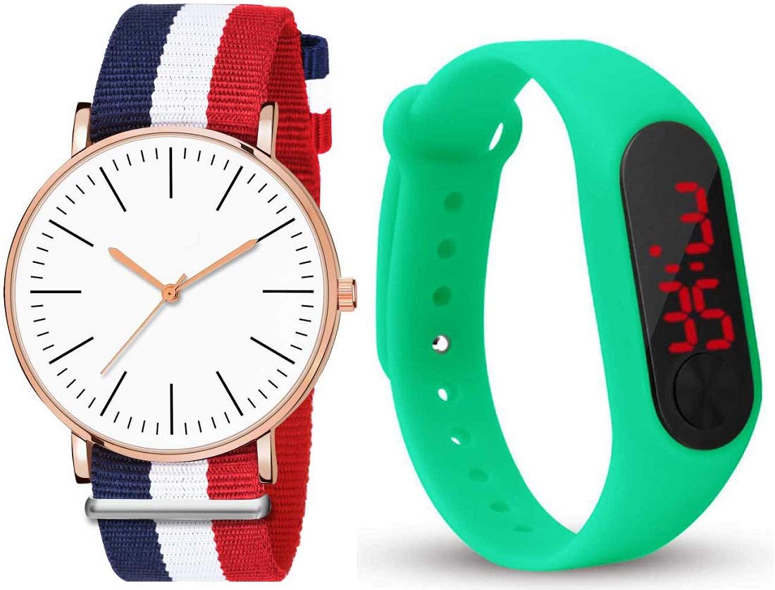ZUPERIA Combo of Dashing Look Analog & Digital Watches (Green) (B08DM528N6) Amazon Price History, Amazon Price Tracker