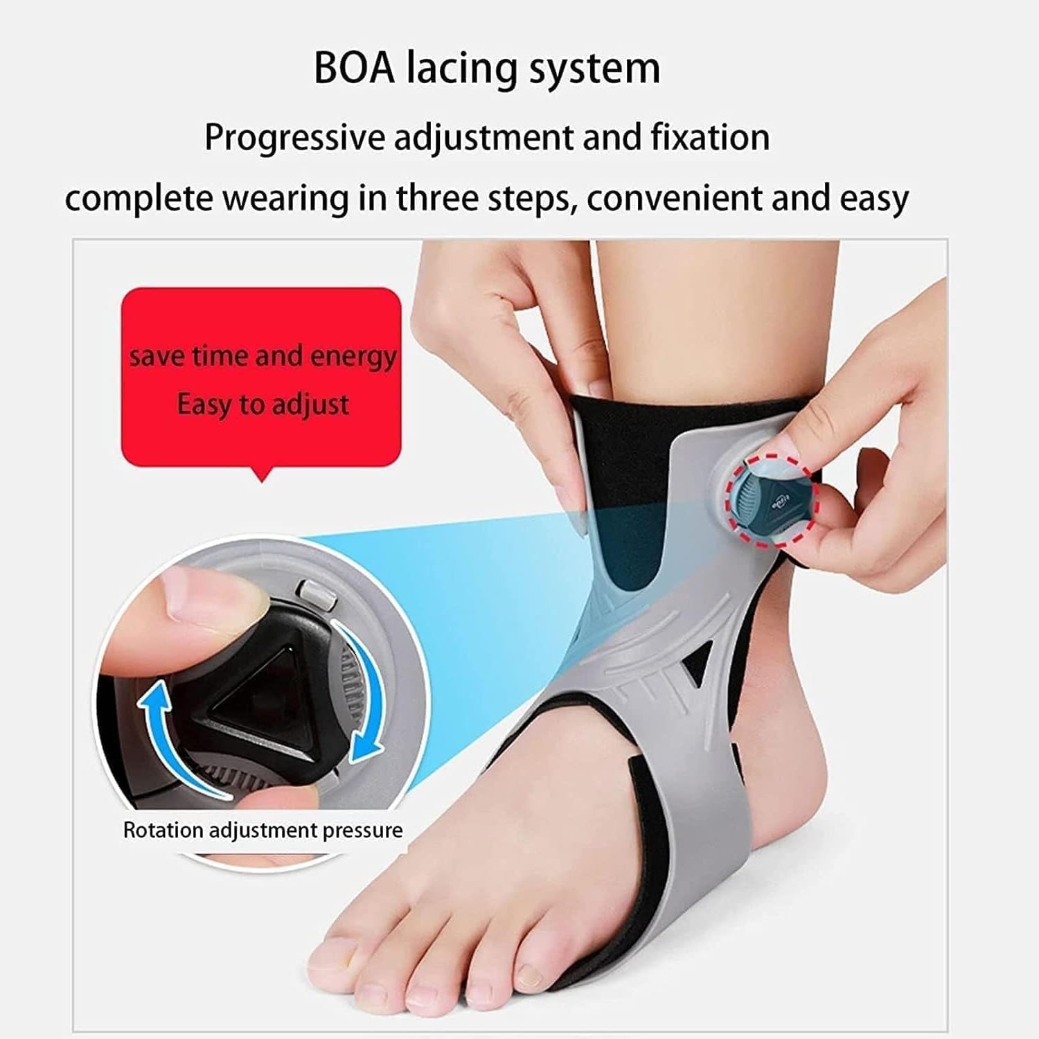 Ortesis De Pie Drop, Estabilizador De Pie Para Caminar, Ortesis De Tobillo Con Forro Protector Airbag, Soporte Triangular Y Diseño Extraíble Para Fascitis Plantar, Voleibol, Esguince De Tobillo