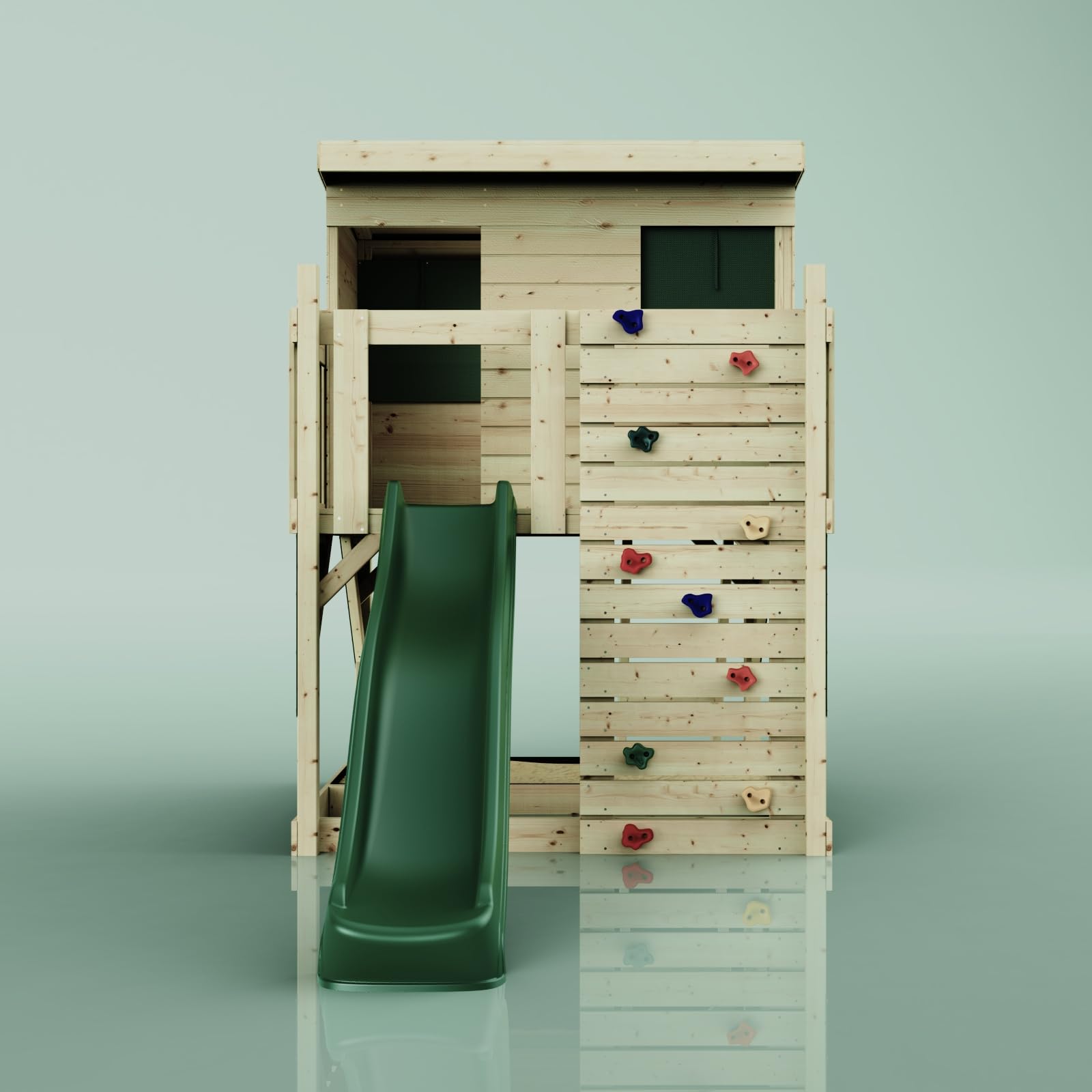 PolarPlay Stelzenhaus Polarstern aus Holz in Grün