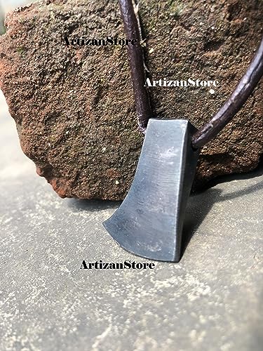 ARTIZANSTORE Forged Iron Viking Axe Pendant