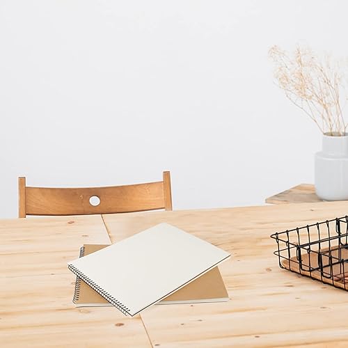 Miniatura 7 de SENJEOK 2 blocs de dibujo encuadernados en espiral A3, 11.7 x 16.5 pulgadas, cuaderno de bocetos de cubierta marrón, bloc de bocetos A3 para pintar,