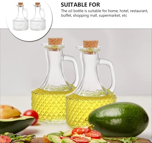 Miniatura 8 de Luxshiny Dispensador de aceite de botella de vidrio con boquilla, tapón de madera, contenedor de condimento para aceite de vinagre de cocina,