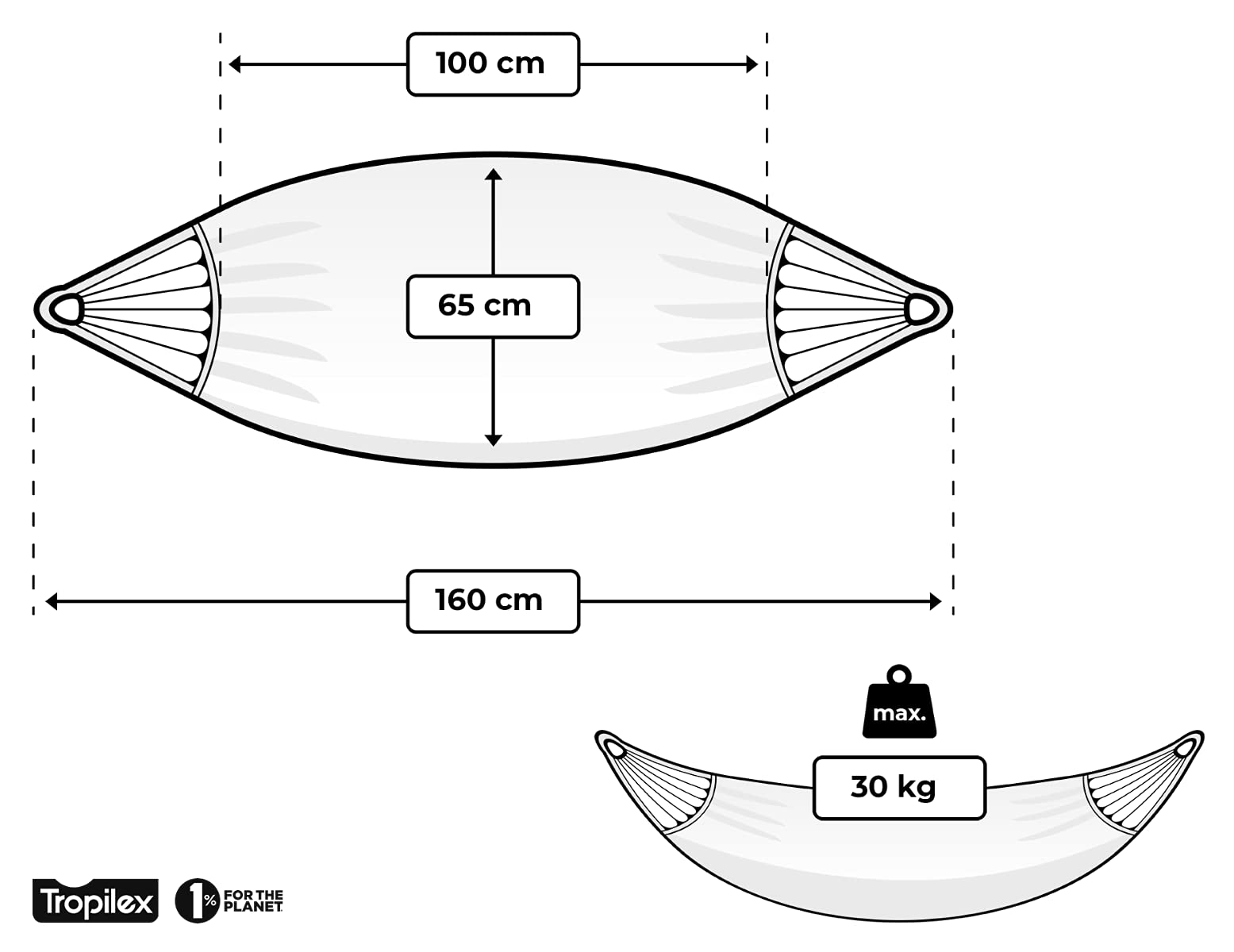 Tropilex Hammock Baby Outdoor Garden Camping Travel | Handcrafted | Flexible & Sturdy | Hanging Loft Hammock Bed Cotton Swing | Classic White Capacity - View #2